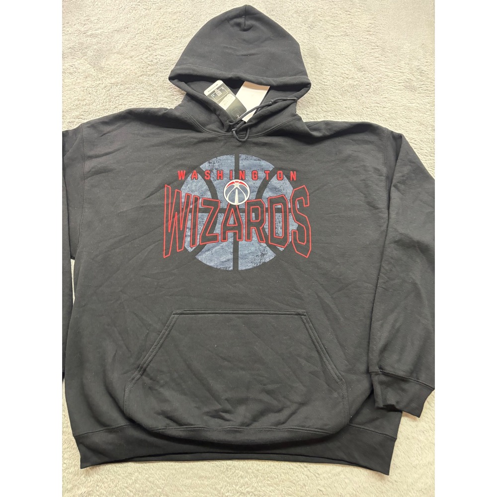 NBA Washington Wizards Hoodie Mens XL Black‎ CSA Basketball Graphic Sweatshirt